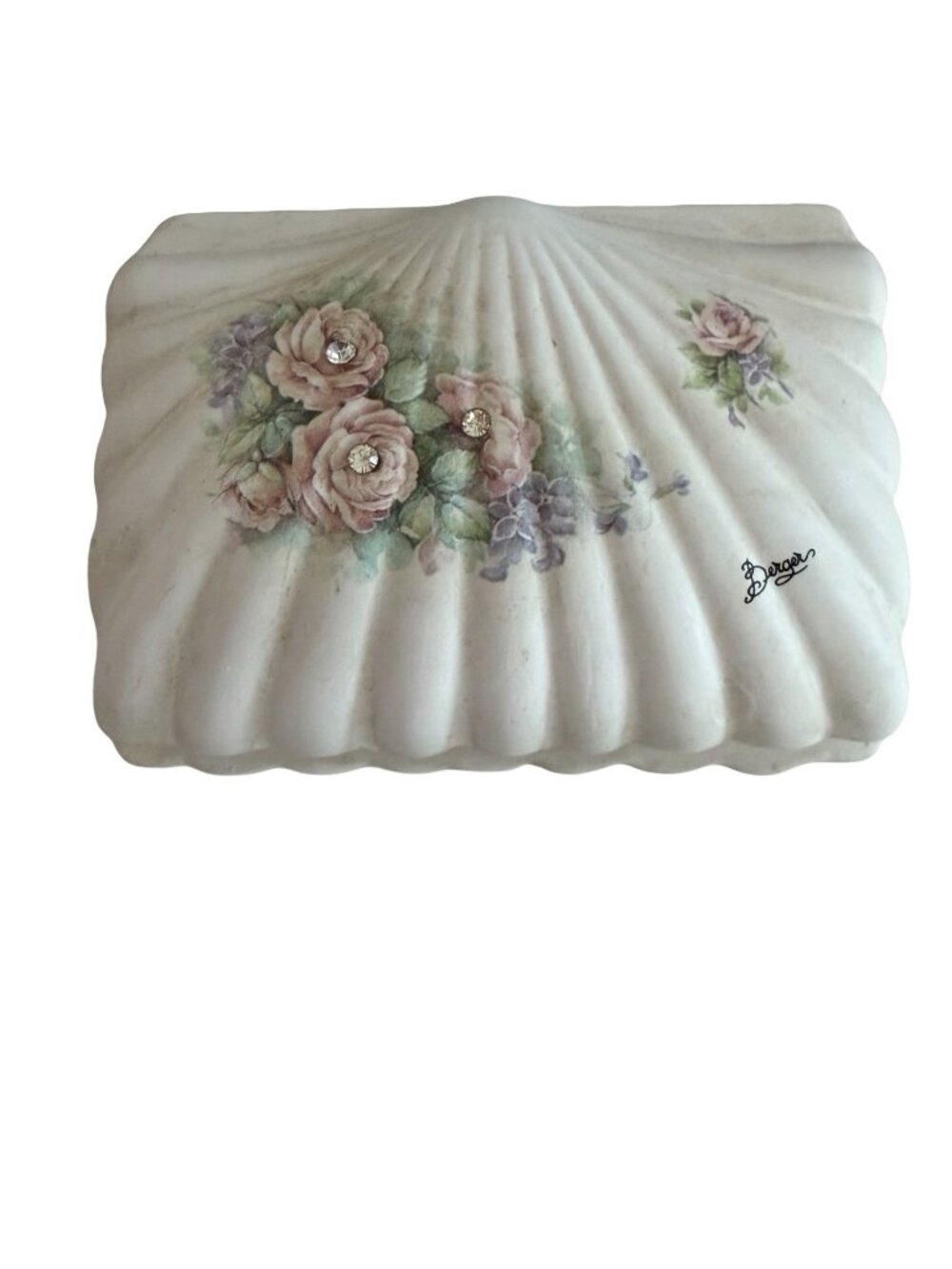 Vintage Berger Celebrations by Mikasa Italian Porcelain Rose Rhinestone Trinket